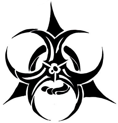 Inspired Excellent Biohazard Tribal Logo Tattoo Picture