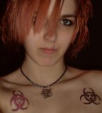 Cool Stylish Biohazard Symbols Memorial Tattoo