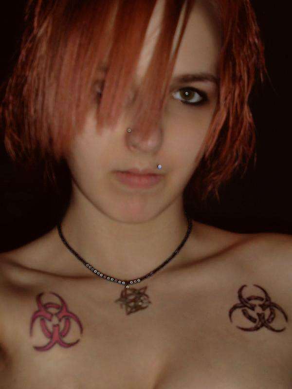 Cool Stylish Biohazard Symbols Memorial Tattoo