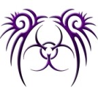 Purple Aesthetic Tribal Biohazard Tattoo Style