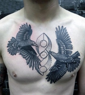 bird man chest tattoo bird man chest tattoo