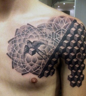 bird optical illusion tattoos for men bird optical illusion tattoos for men