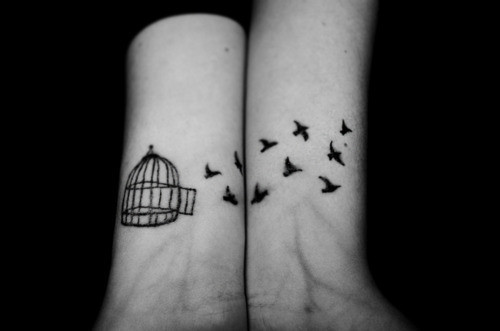 Beautiful Story Caged Birds Tattoos on Both Wrists