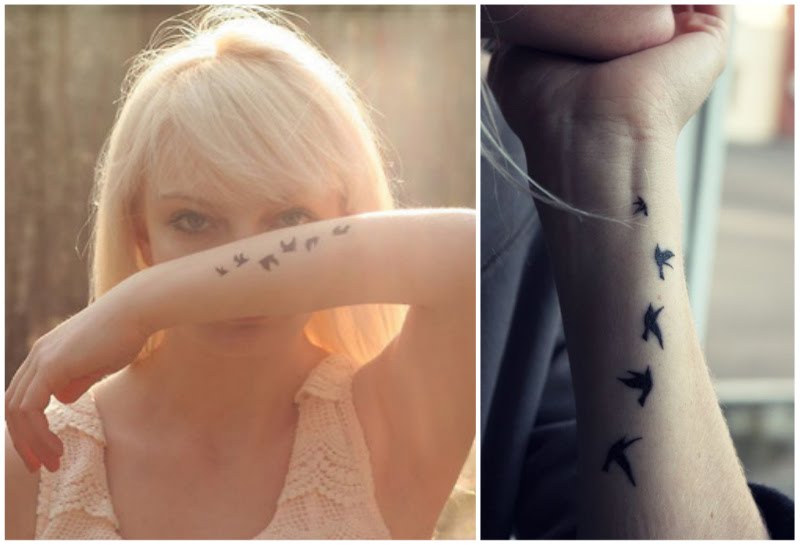 Birds Flying Tattoo Files Wrists And Arms