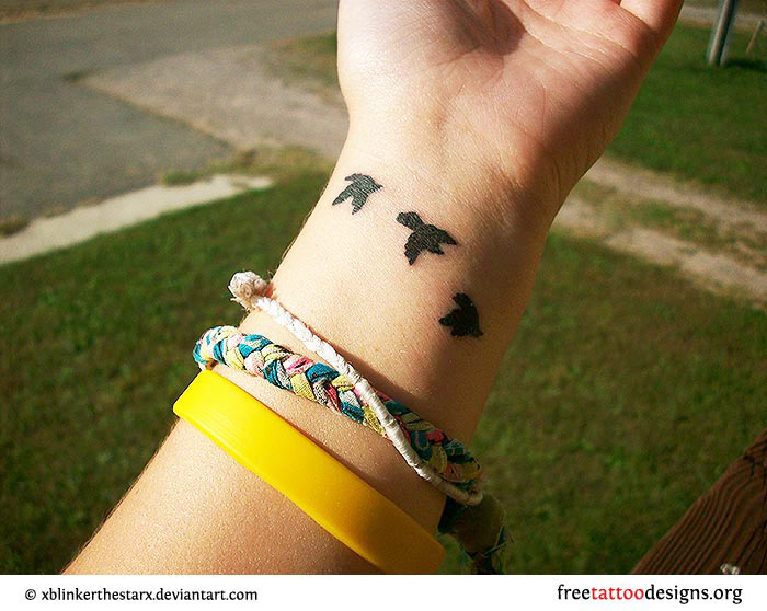 Birds Silhouette Wrist Tattoo