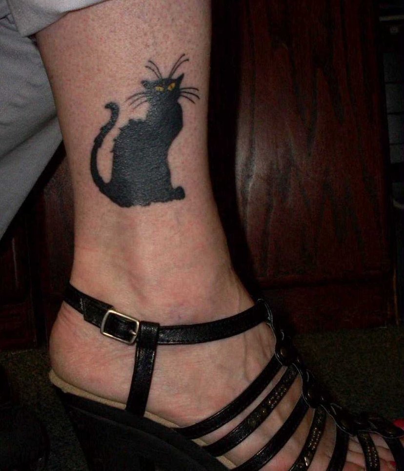 Black Cat Angkle Tattoo Rue By Icequeenblue