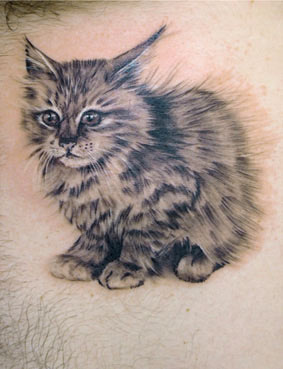 Hairy Kitty Tattoo Design