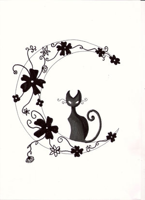 Vector Cat Tattoo Design