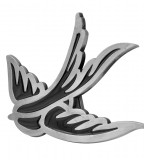 Black Enamel Swallow Sparrow Belt Buckle Tattoo Design