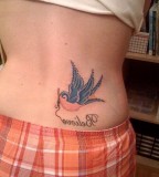 Sparrow Tattoo On Waist