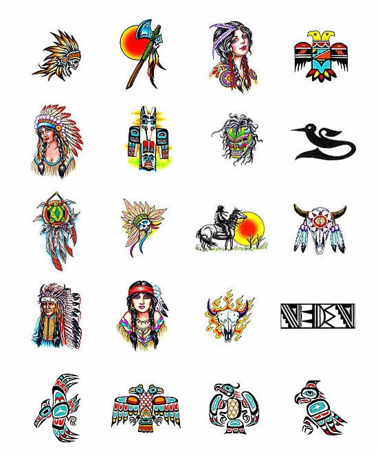 Exotic Native American Blackfoot Indian Symbol Tattoos