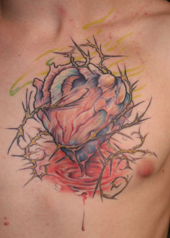 Perfect Bleeding Heart and Flower Tattoo (NSFW)