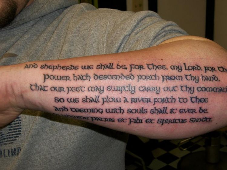 Beautiful Boondock Saints Prayer Tattooed In Lovely Simple Font On Forearm