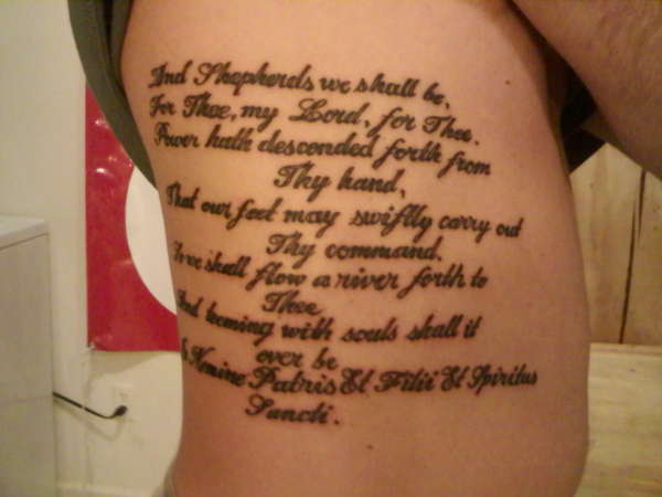 The Complete Boondock Saints Prayer On The Ribs Inked In Simple And Clearly Readable Font