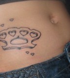 Brass Knuckles Tattoo Picture At Abdomen