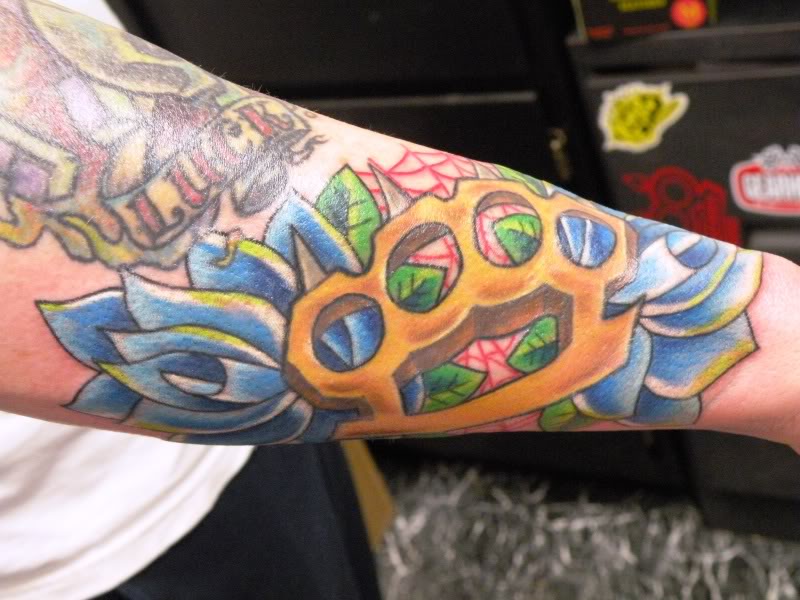 Arm Sleeves Brass Knuckle Tattoo Ideas