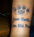 Love Hurts Brass Knuckles Tattoo