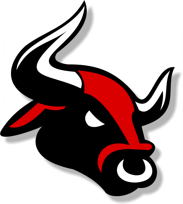 Red And Black Bull Head Tattoo