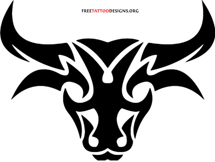 Tribalized Bull Head Tattoo Art