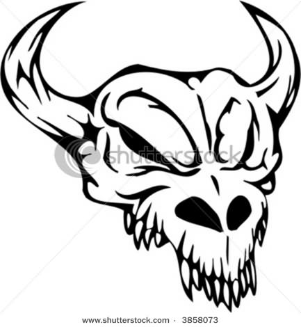 Skull of Bull Head Tattoos Design