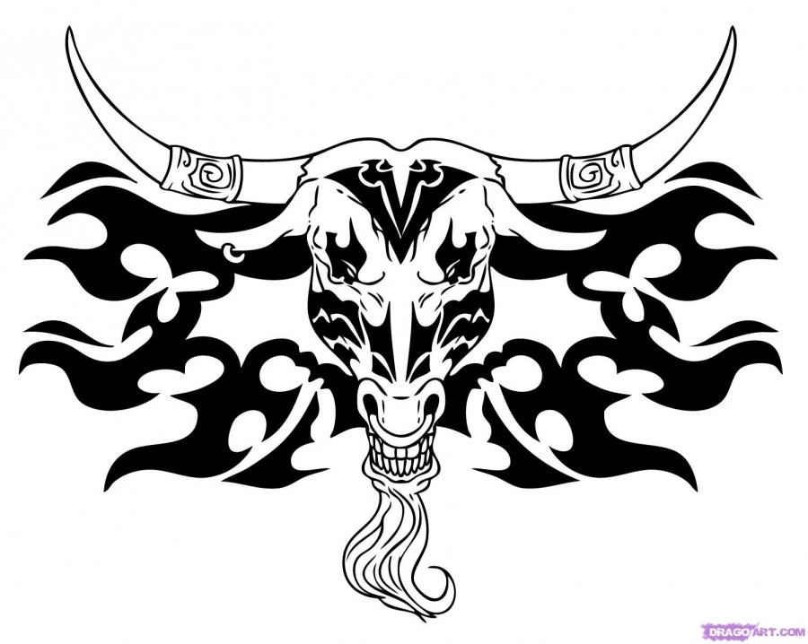 Tribal Bull Head Tattoos