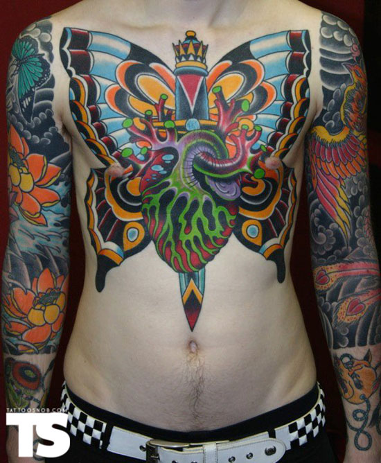 Colorful Butterfly Tattoo Design Idea