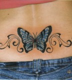 Butterfly Tattoo On Lower Back For Girls