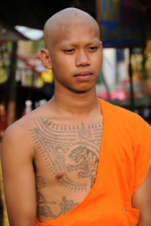 Religious Tattoo Sample on Monk’s Chest