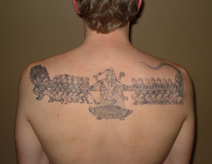 Cambodian Back Tattoo Design