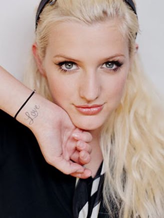 Ashlee Simpson’s Celebrity with Wrist Hand Tattoos