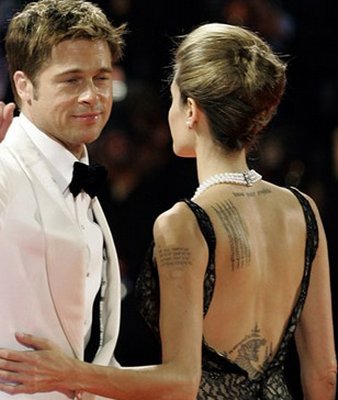 Brad Pitt and Angelina Jolie with Wrist Tattoos Celebrity