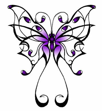 Hot Purple Celtic Butterfly Tattoo Sketch Design