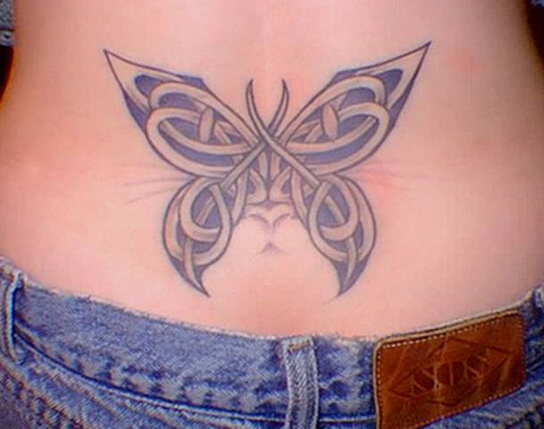 Butterfly Celtic Tattoo Design on Hip