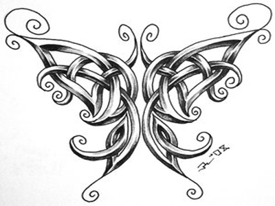 Sexy Celtic Butterfly Tattoo Sketch