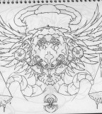 Gothic Chest Piece Tattoo Outline Sketch by Infernothebloodhound