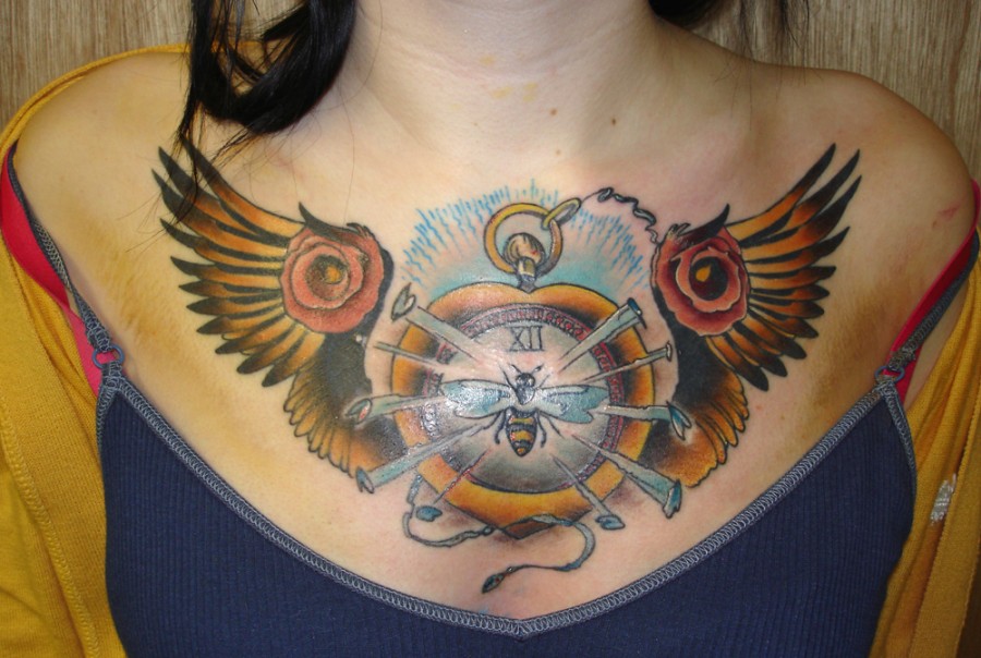 Beautiful Chest-piece Tattoo Designs for Women – Chest Piece Tattoos