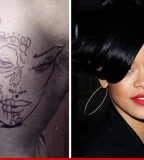Chris Browns New Tattoo Rihanna's Face - Celebrity Tattoos