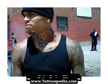 Chris Brown Neck / Shoulder / Sleeve Tattoos Designs – Celebrity Tattoos