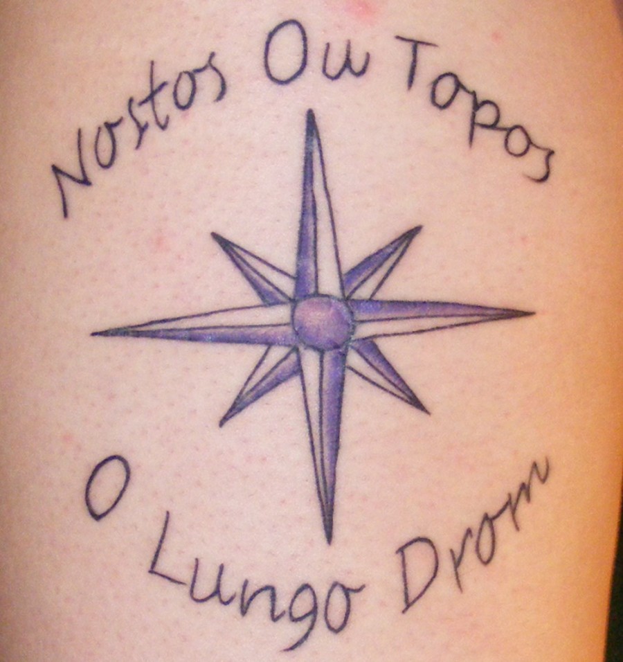 Upper Arm Compass Rose Tattoo