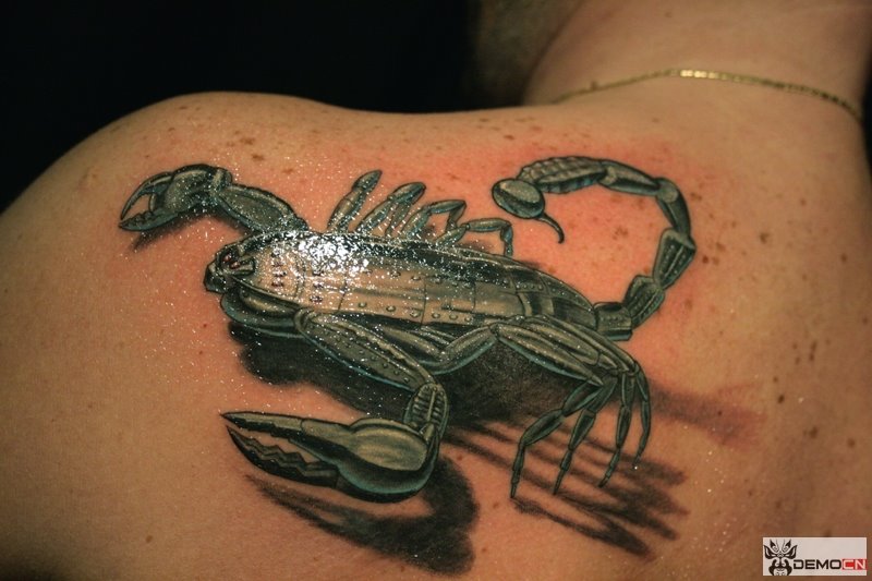 Cool 3d Scorpion Tattoo