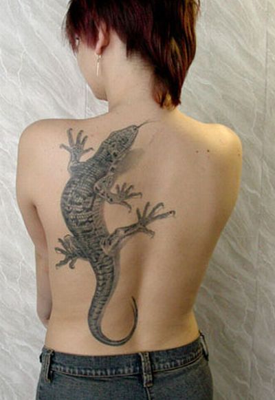 Cool Animal 3D Tattoo Designs On back