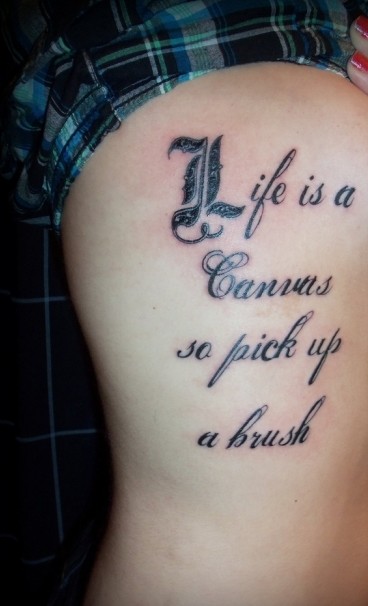 Cool Quote Tattoo Side For Girls (NSFW)