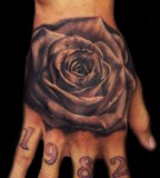 Stunning Bold 3D Flower Tattoo On Men Upper Hand