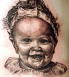 Cute Baby Face Tattoo Design for Guys