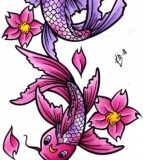 Purple Japanese Koi Fish Tattoo