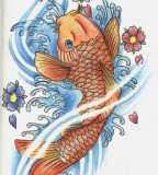 Orange Koi Fish Tattoo Design