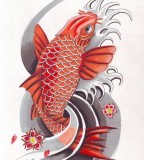 Red Japanese Koi Tattoo