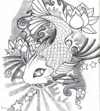Lotus And Koi Tattoo Design