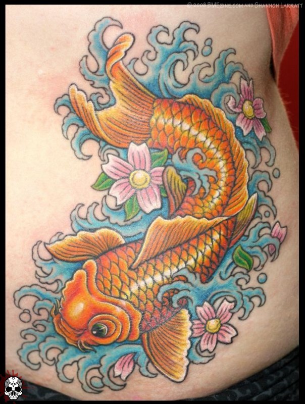 2012 Cool Koi Coy Shaped Tattoo Design Sample Photo