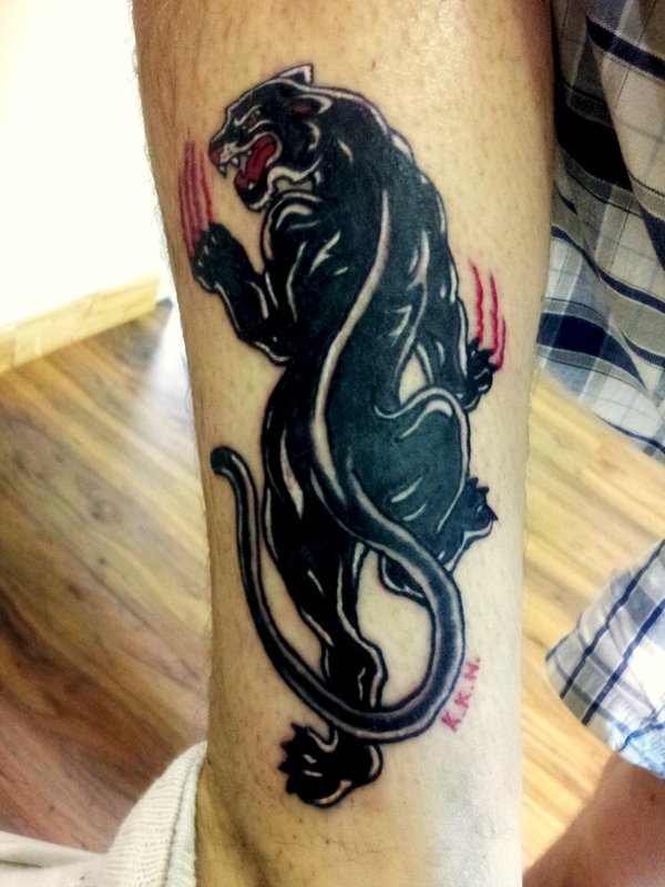 Cool Crawling Panther on Leg